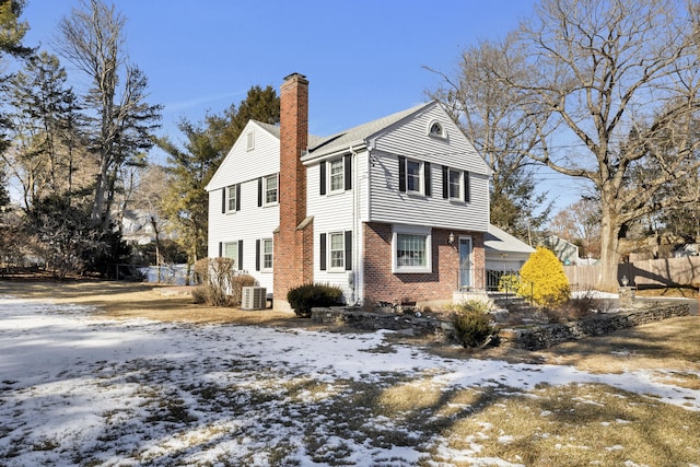 view of front of house with central AC unit