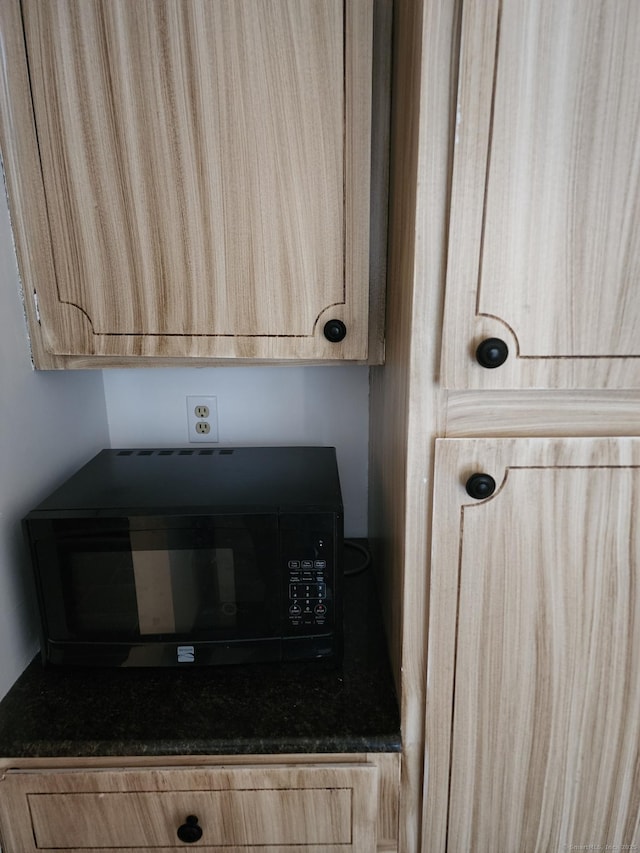 details featuring light brown cabinets