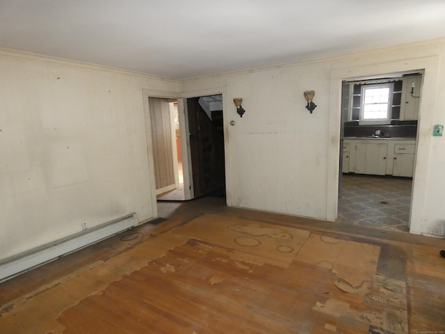 empty room with baseboard heating