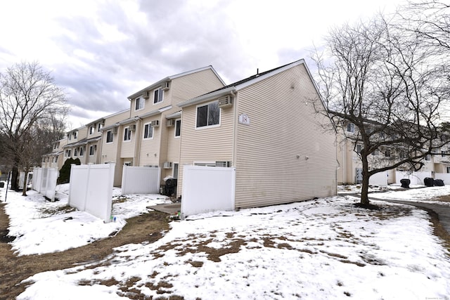 view of snow covered exterior