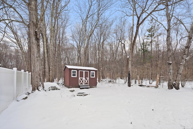 view of snow covered structure