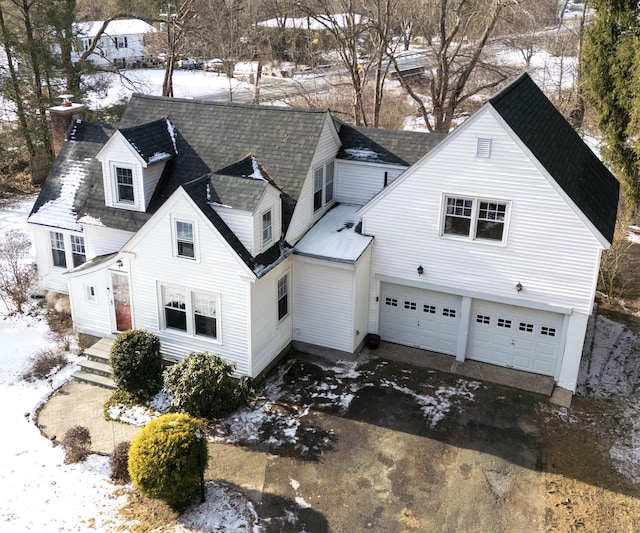 exterior space featuring a garage