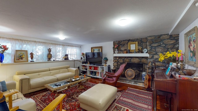 4 Alpine Dr, South Windsor, CT 06074 - living room featuring a fireplace and wood finished floors