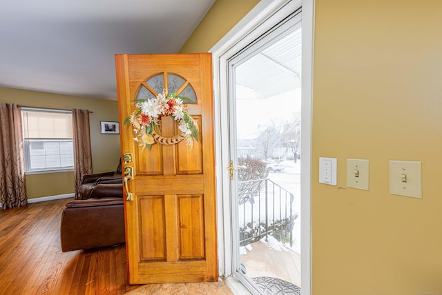 entrance foyer featuring hardwood / wood-style flooring