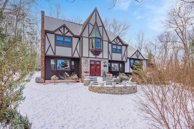 view of tudor home