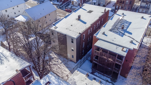 view of snowy aerial view