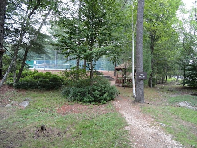 view of yard with a gazebo