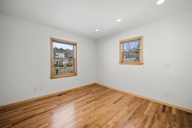 unfurnished room featuring a healthy amount of sunlight and wood-type flooring