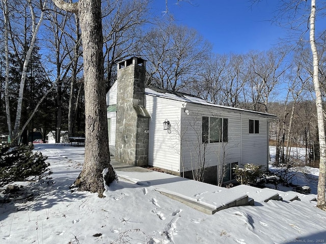 view of snow covered structure