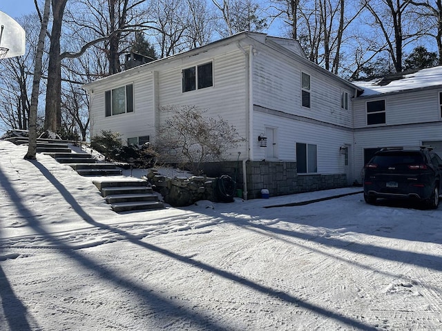 view of snow covered exterior