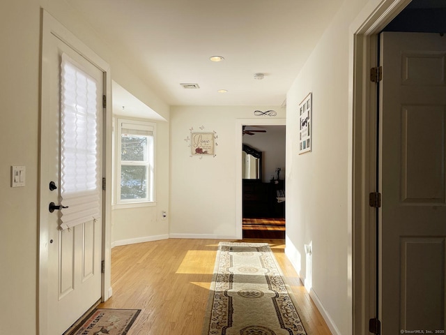 interior space featuring light wood-type flooring