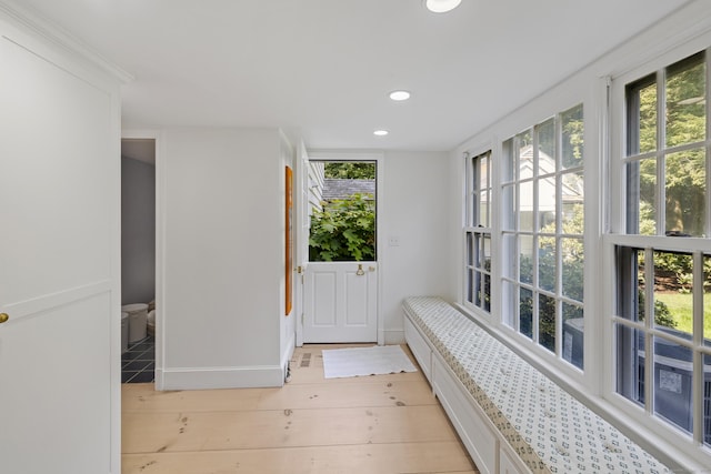 interior space with light wood-type flooring