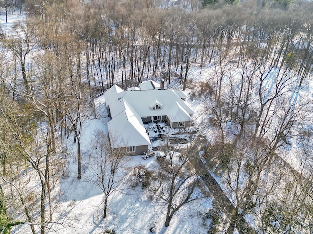 view of snowy aerial view