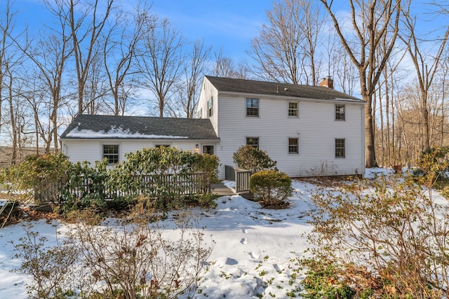 view of snow covered property