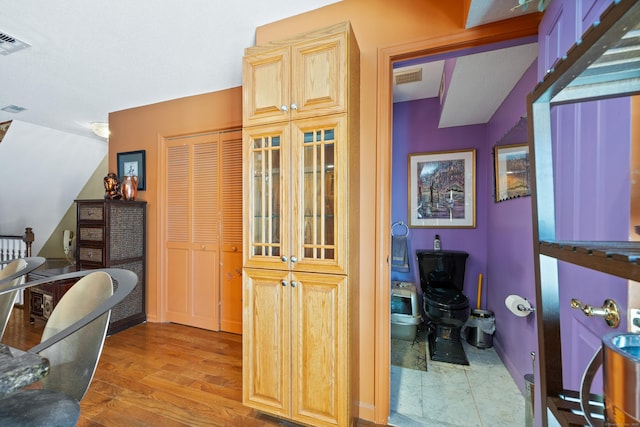 interior space featuring light hardwood / wood-style floors and a closet