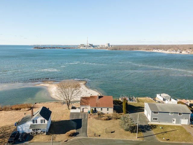 property view of water with a beach view