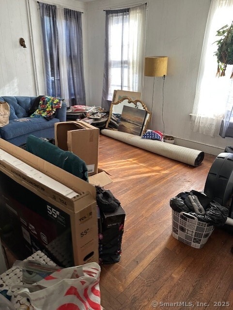 living room featuring hardwood / wood-style flooring