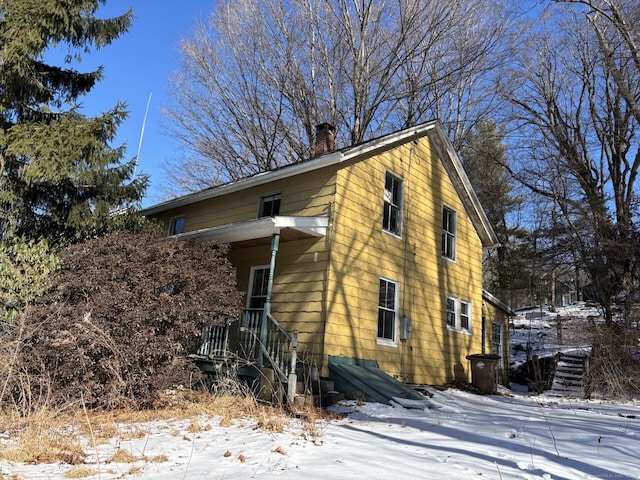 view of snowy exterior