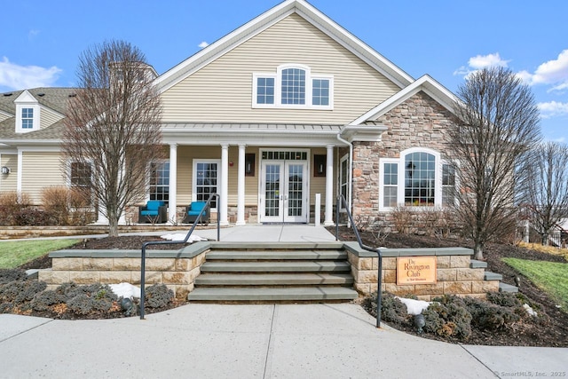 view of front of property featuring a porch