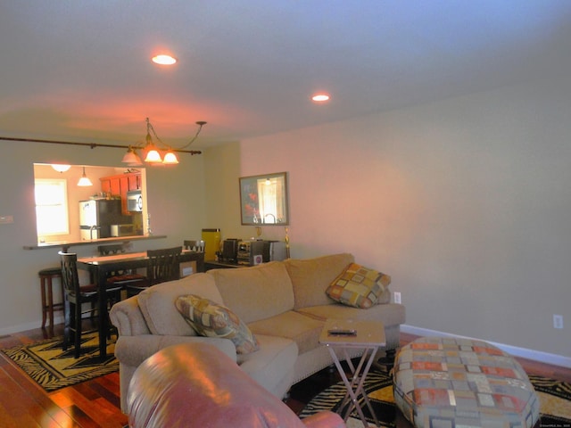 living room featuring wood-type flooring