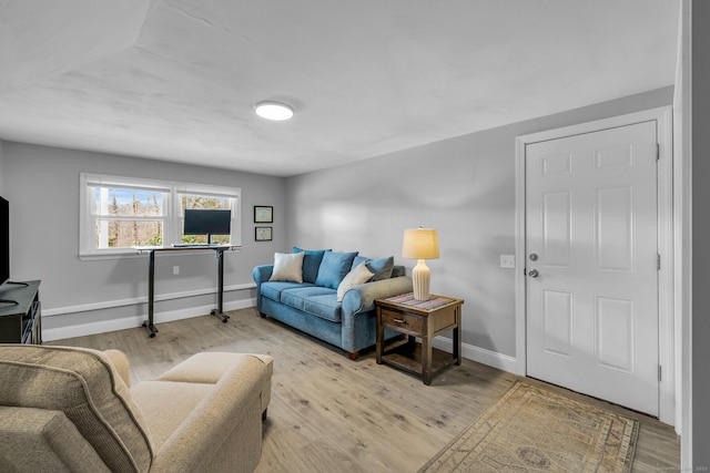 living room featuring light hardwood / wood-style flooring