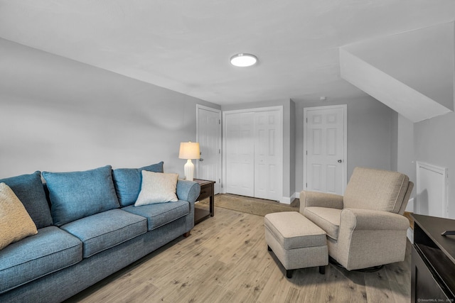 living room featuring light hardwood / wood-style floors