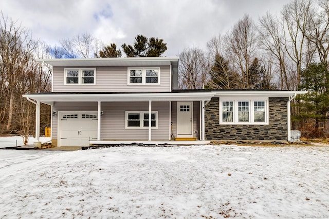 view of front property featuring covered porch