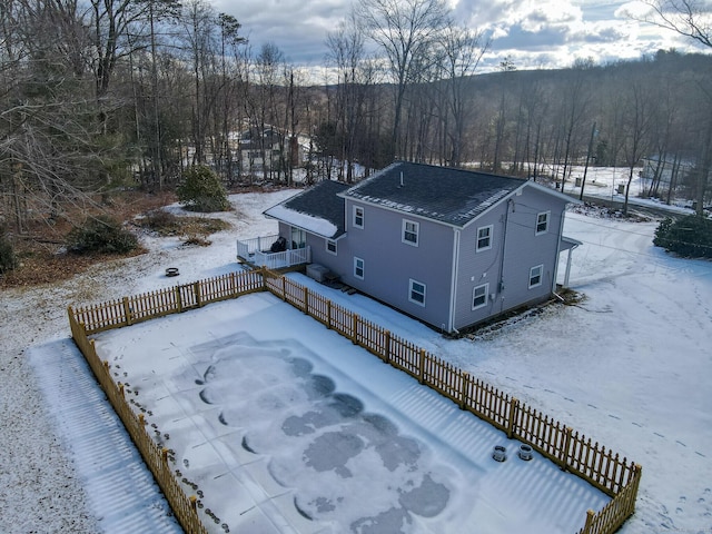 view of snowy aerial view