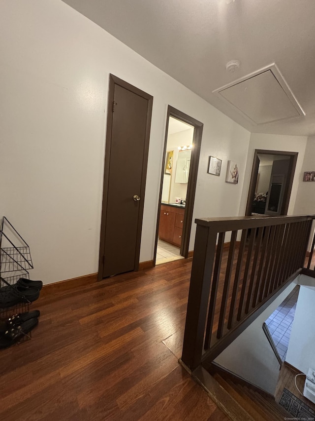 hall featuring hardwood / wood-style flooring