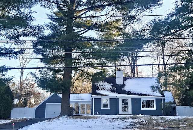 view of front of home with a garage