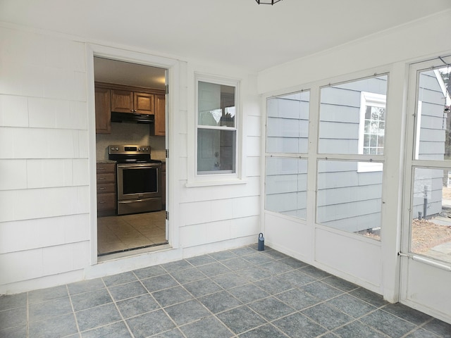 view of unfurnished sunroom