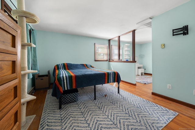 bedroom featuring wood-type flooring