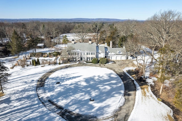 view of snowy aerial view