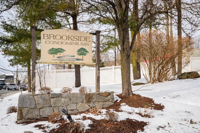 view of community sign