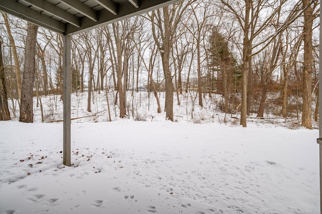 view of snowy yard