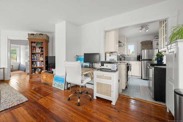 office featuring wood-type flooring