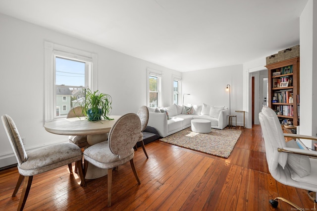 living room with wood-type flooring