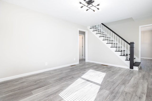 unfurnished living room featuring light hardwood / wood-style floors