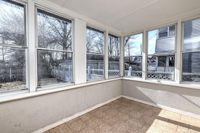 view of unfurnished sunroom