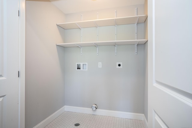 laundry area featuring washer hookup and electric dryer hookup