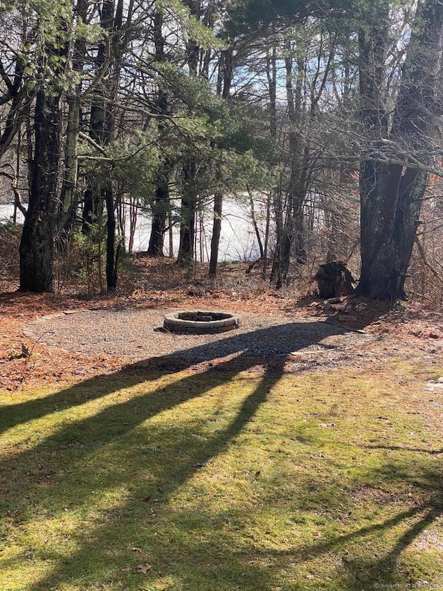 view of yard with a water view