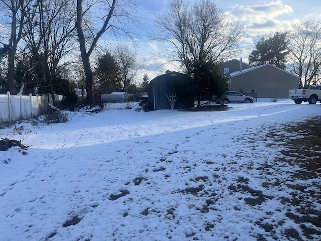 view of snowy yard