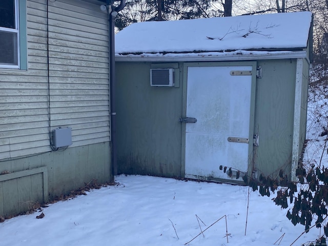 view of snow covered exterior