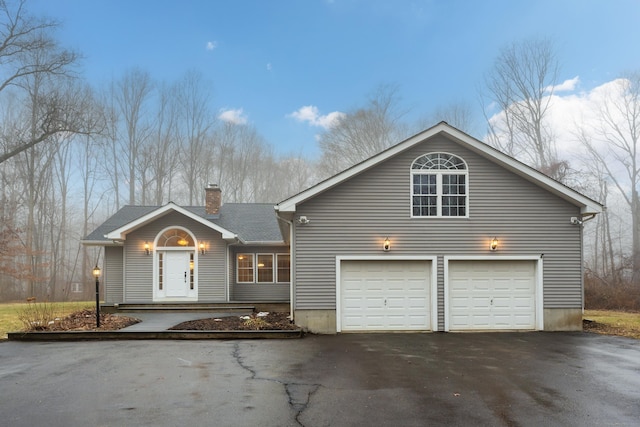 view of front facade with a garage