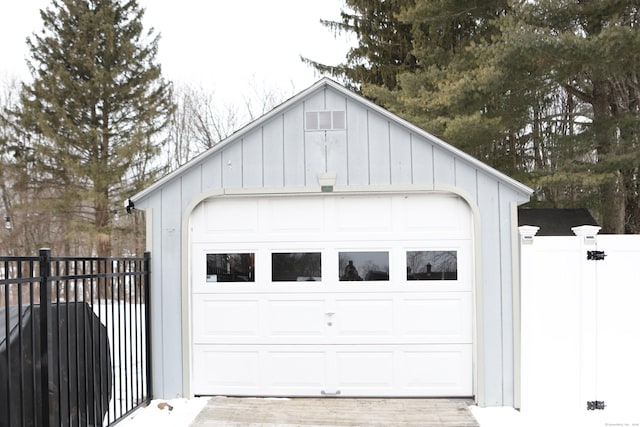 view of garage