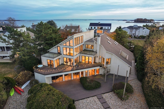 10 Surf Rd, Westport, CT 06880 - back of house featuring a balcony and a water view