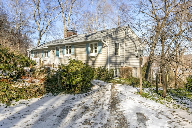 view of snowy exterior