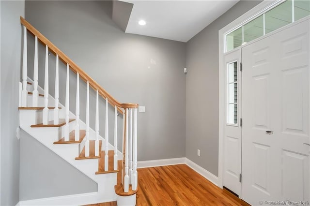 foyer featuring wood-type flooring