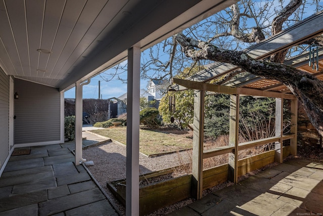 view of patio with a pergola