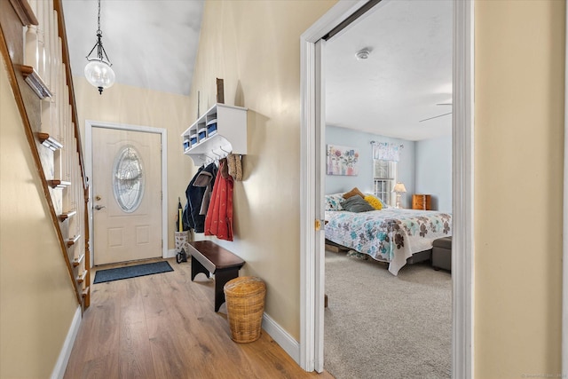 foyer featuring light hardwood / wood-style floors